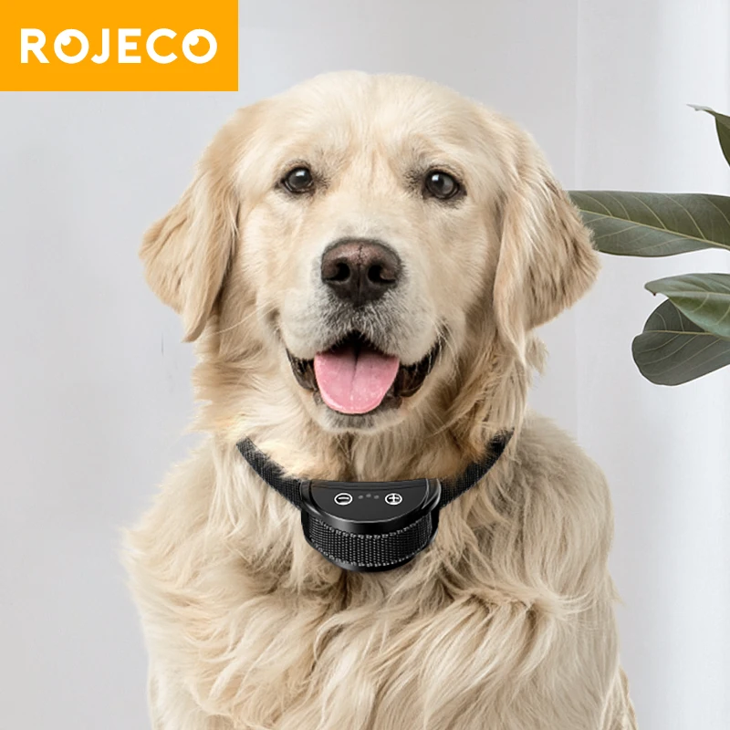 ROJECO Collar de entrenamiento eléctrico para perros, Collar impermeable para corteza de perro con Control inteligente recargable para perros, dispositivos antilatidos para mascotas