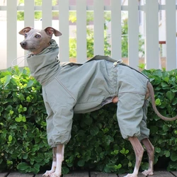 Abrigo para perro de cuatro patas con cuello alto, mono para perro, ropa cálida para mascotas para perros pequeños y medianos, traje de invierno para exteriores con galgo italiano