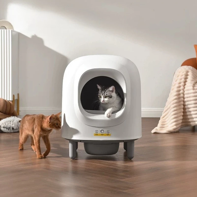 Caja de arena automática para gatos, caja de arena para gatos de gran espacio, completamente cerrada, inodoro para gatos, desodorización, inodoros para mascotas, suministros de productos