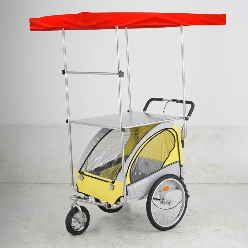 Carro para mascotas en vivo para senderismo al aire libre, carrito de equipaje de viaje de larga distancia con dosel de rueda Universal, remolque para mascotas - imagen 2