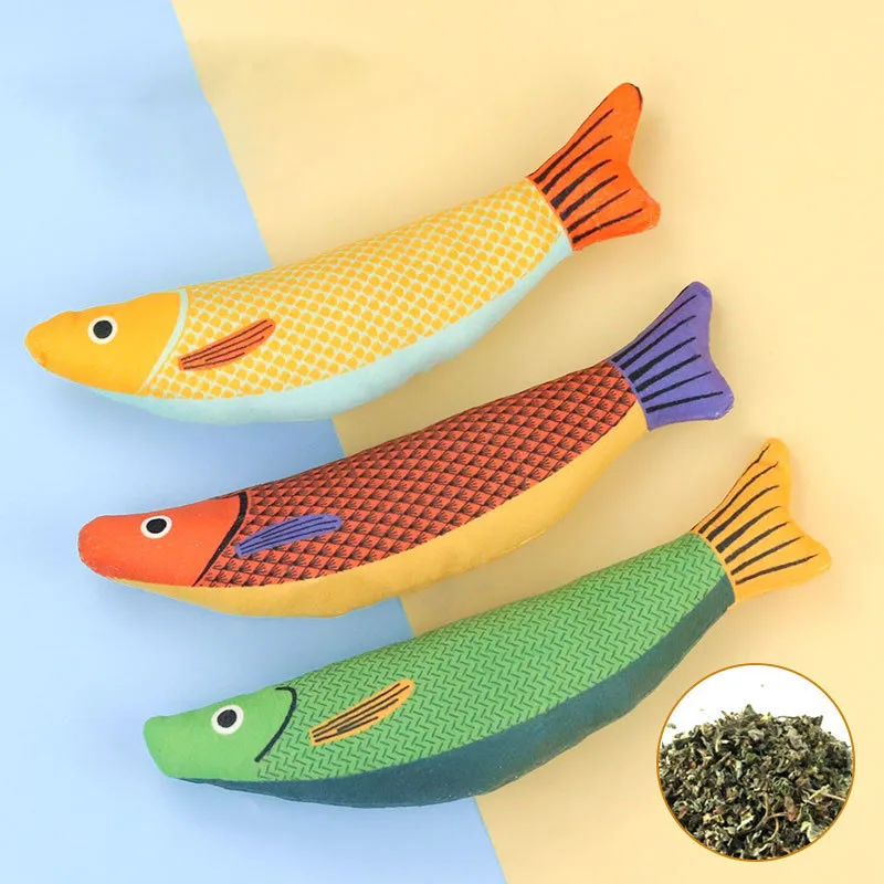 Catnip Squeaky Fish Cat Toys Interactive Kitten Teaser Pillow Chew Plaything for Indoor Cats Pet Supplies - imagen 5