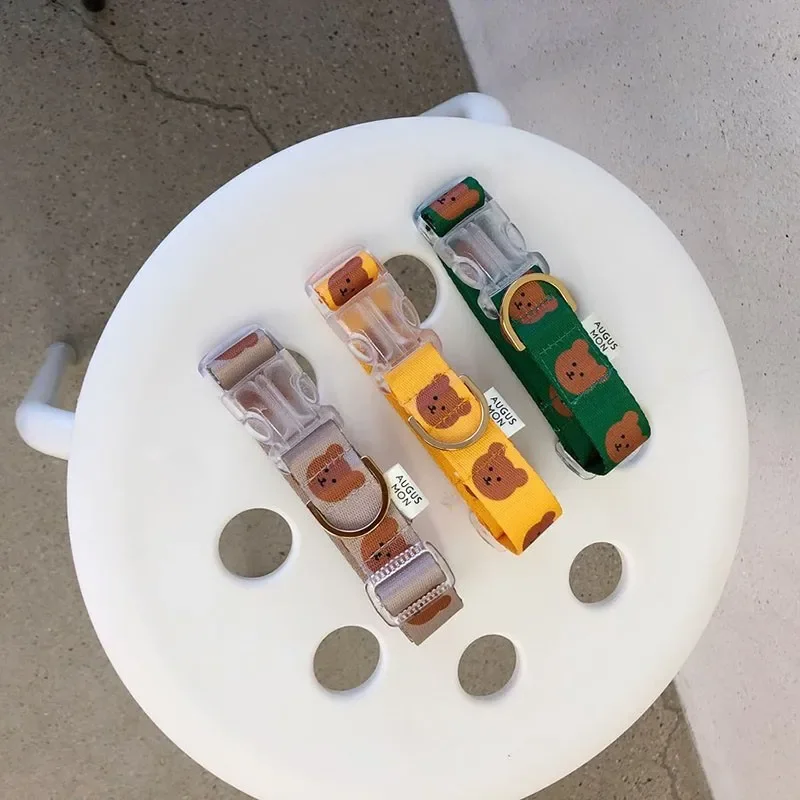 Collares y correas para perros de oso de dibujos animados, Collar de verano para perros pequeños, producto, artículo de accesorios para mascotas Yorkshire Chihuahua - imagen 4