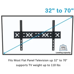 Soporte de pared para TV de 32 a 70 pulgadas – Inclinado, hasta 40 kg