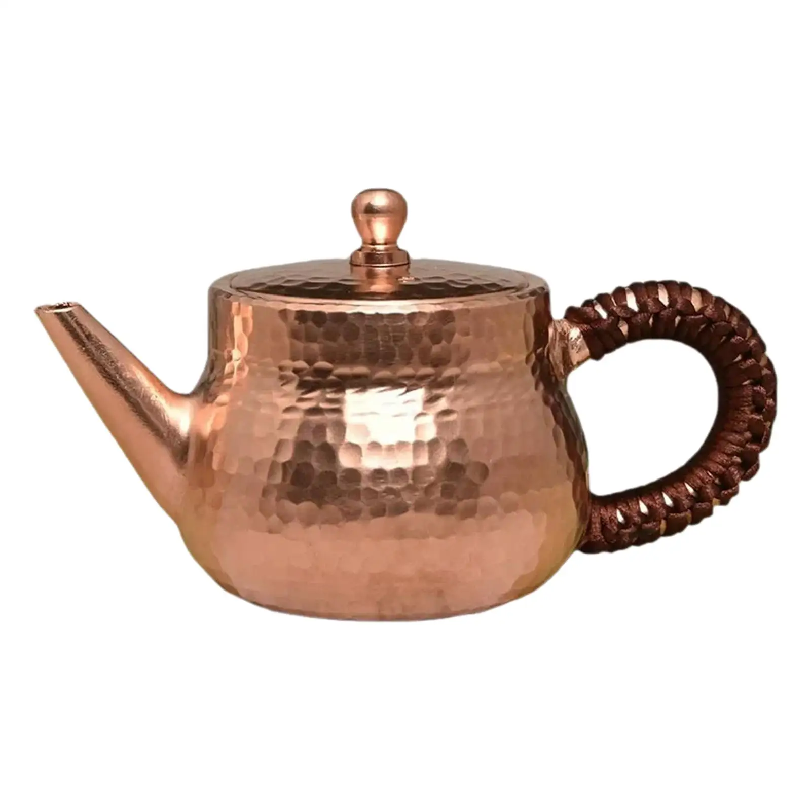 Copper Teapot Loose Leaf Tea Maker 200ml Side Handle Tea Ceremony Accessory Tea Kettle for Household Home Office Party Picnic