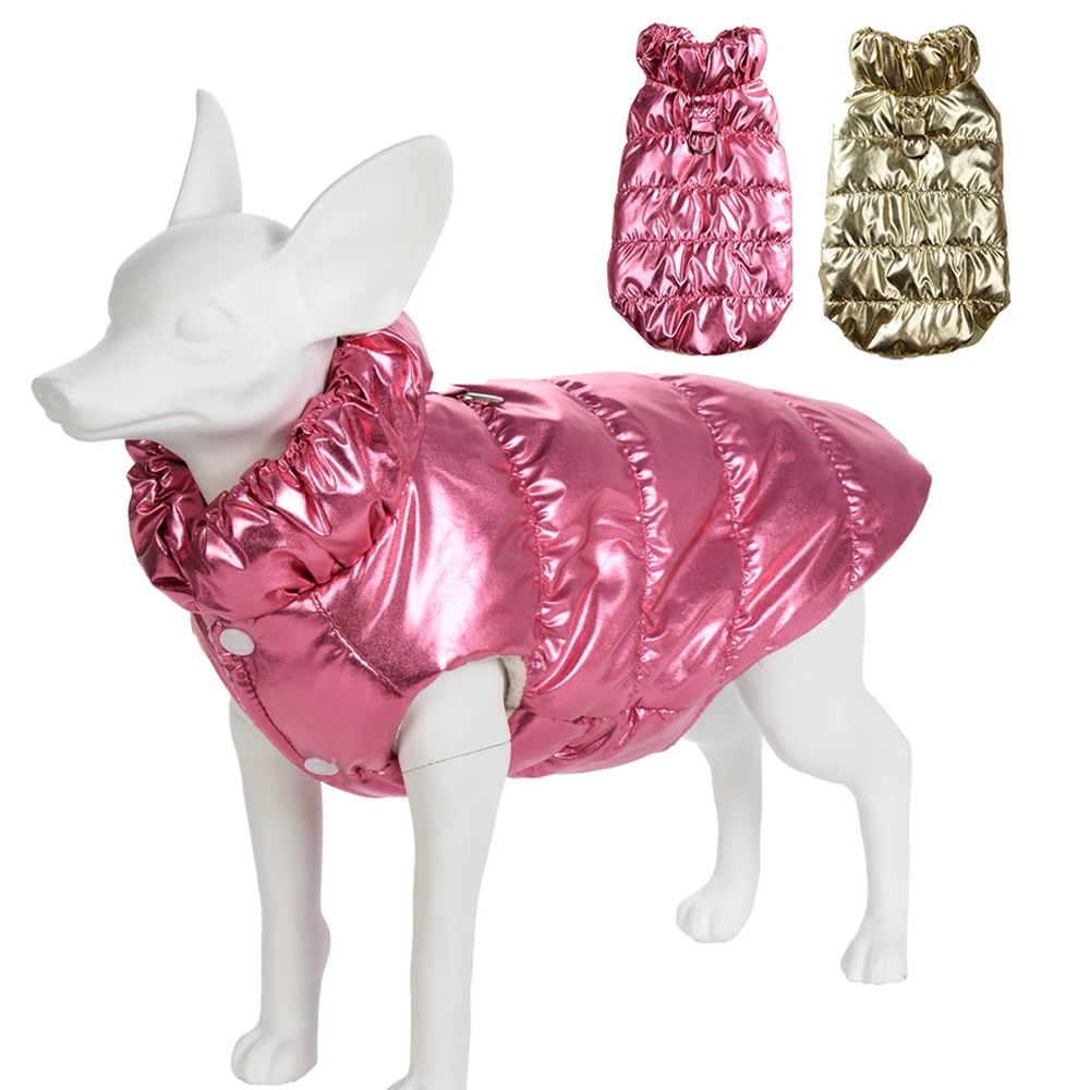 Ropa impermeable para perros pequeños y medianos, chaqueta cálida de invierno para cachorros, abrigo a prueba de viento con cuello alto para mascotas, trajes para Chihuahua y Pug