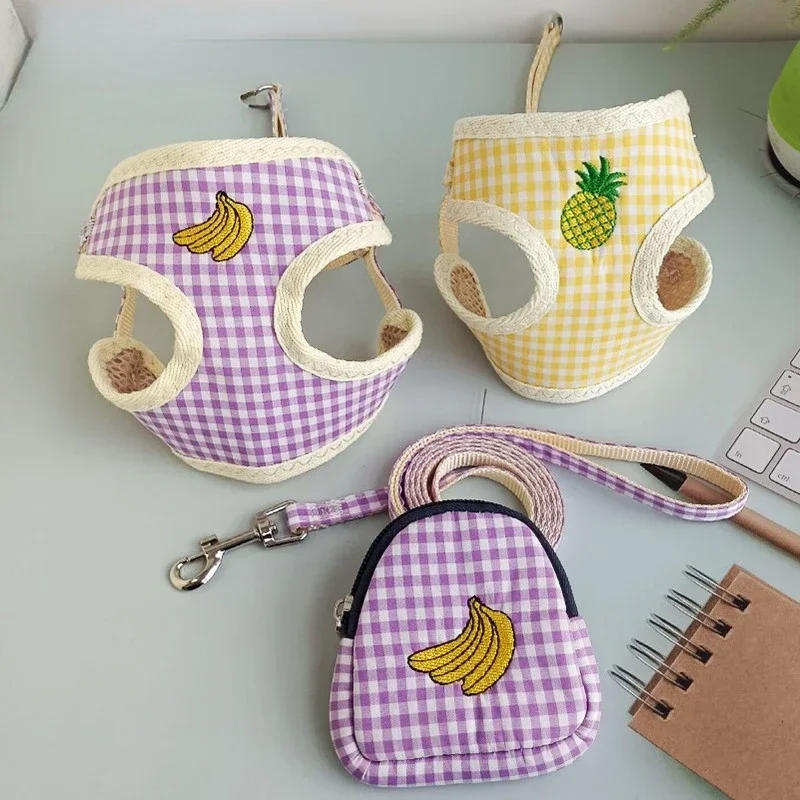 Cuerda de tracción para perros, cuerda para caminar para perros, cadena para perros pequeños, chaleco para gatos y mascotas, conjunto de Collar con correa para el pecho, arnés y correa para perros, bolsa para perros y cachorros - imagen 2