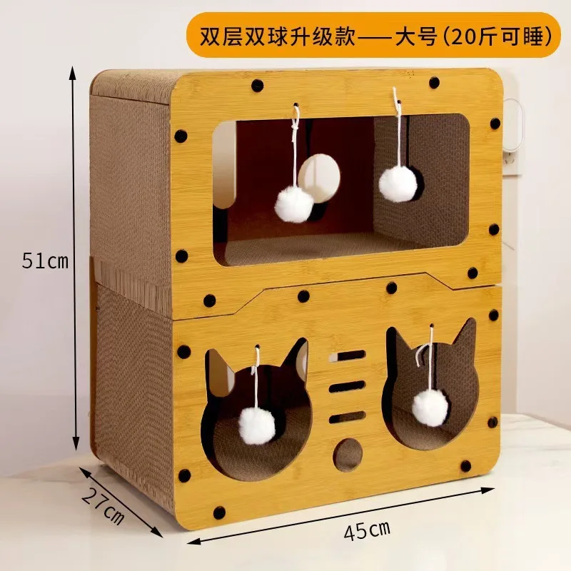 Rascador para gatos de carton corrugado con cama y posiciones - imagen 4