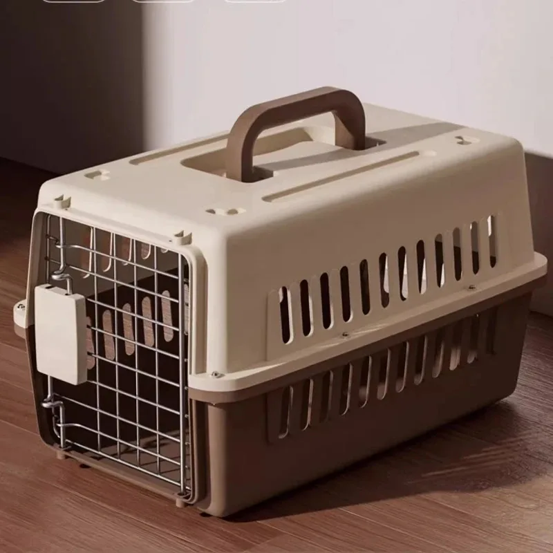 Bolsa transportadora para gatos para mascotas al aire libre, caja de aviación de gran capacidad con diseño montado en el coche, transpirable y portátil