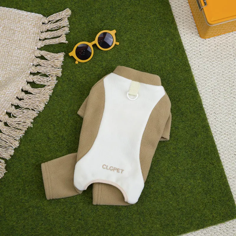 Mono de otoño e invierno para mascotas, abrigo polar de cuatro patas, camisa Base para perros, ropa para cachorros, pijamas para perros pequeños - imagen 5