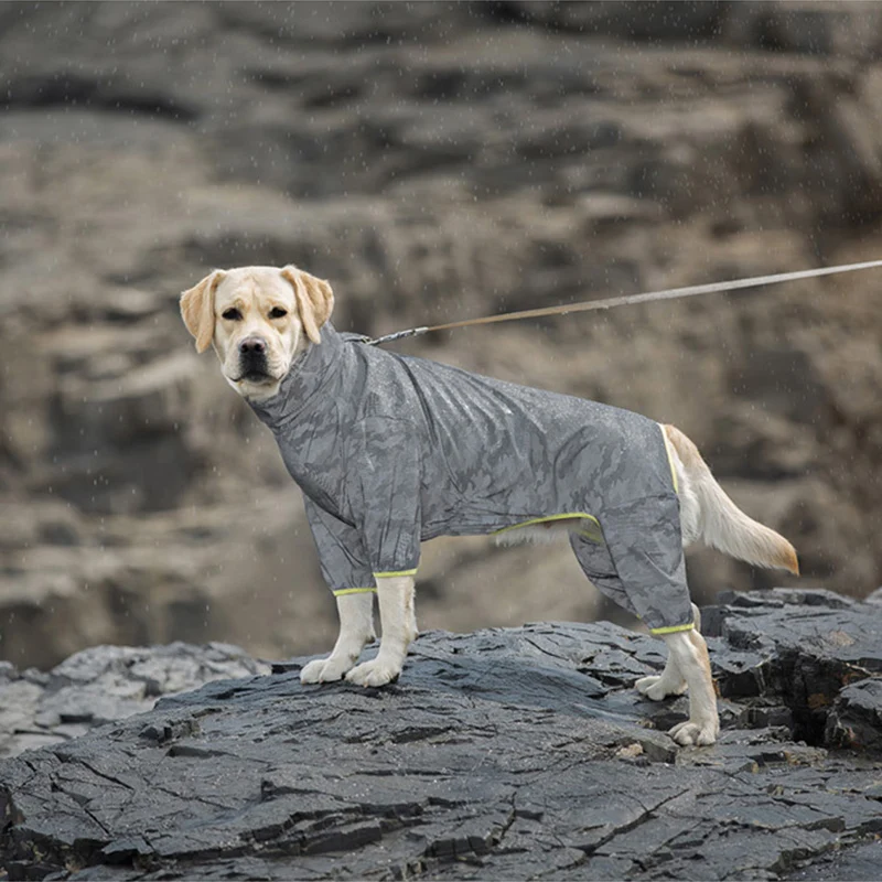 Chubasquero para perros grandes, impermeable, reflectante, chaqueta de lluvia Golden Retriever, impermeable para perros grandes y finos de cuatro patas para mascotas al aire libre XL-8XL - imagen 2