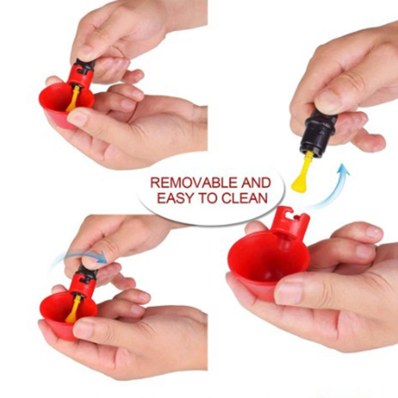 Bebederos de agua para aves de corral, 5 piezas, bebederos automáticos para pollos y gallinas, comedero para jaula, montaje colgante, suministros para animales de granja - imagen 5