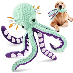 Juguete pulpo sonoro para perros y gatos – Mastica y limpia dientes