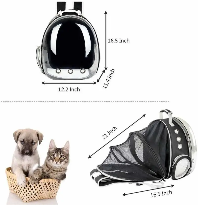 Cápsula transportadora portátil para mascotas, bolsa de hombro para gatos y astronautas, mochila plegable para perros, tienda de campaña de gran espacio, jaula de burbujas, suministros para mascotas - imagen 5
