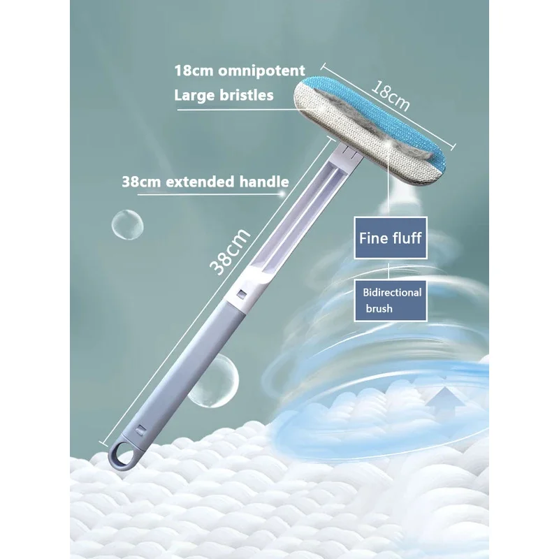 Cepillo multifuncional para quitar el pelo de mascotas, cepillo de limpieza de ventanas con mango largo, herramienta de limpieza de piel para mascotas, cepillo manual para quitar el pelo de perros y gatos - imagen 2