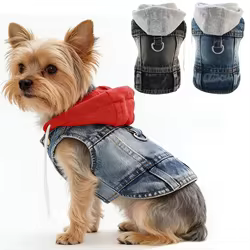 Chaleco vaquero para perros pequeños y medianos con capucha