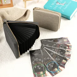 Nueva bolsa de almacenamiento de agujas de tejer circulares vacías, Kit de tejer, estuche organizador, bolsa para ganchos de ganchillo, Kit de accesorios de costura, bolsa