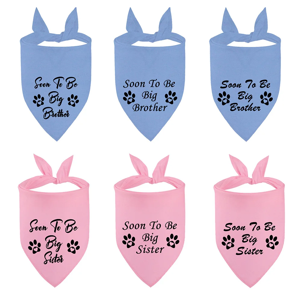 Bandana con mensaje de embarazo para mascota, Bandana blanca y negra, fotos de revelación de género, regalo de ducha para bebé - imagen 4