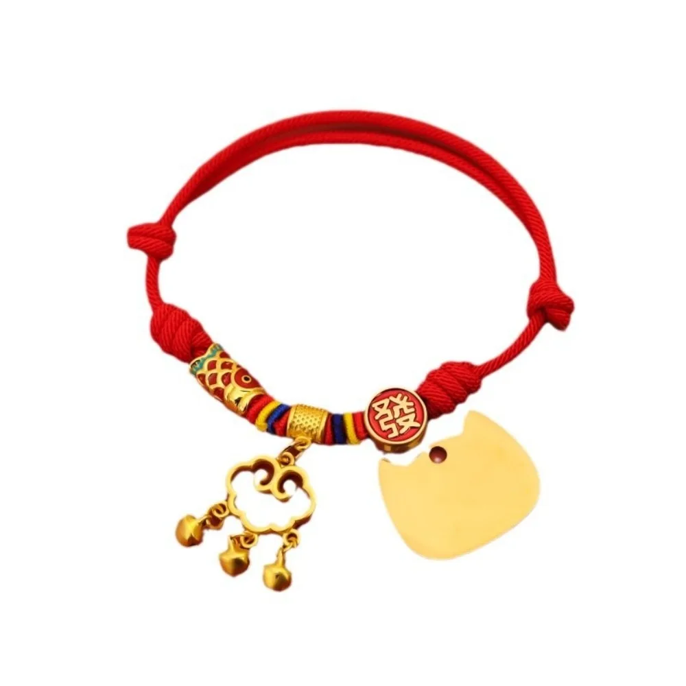 Collar para gato y perro con placa antirrobo cordón koi rojo
