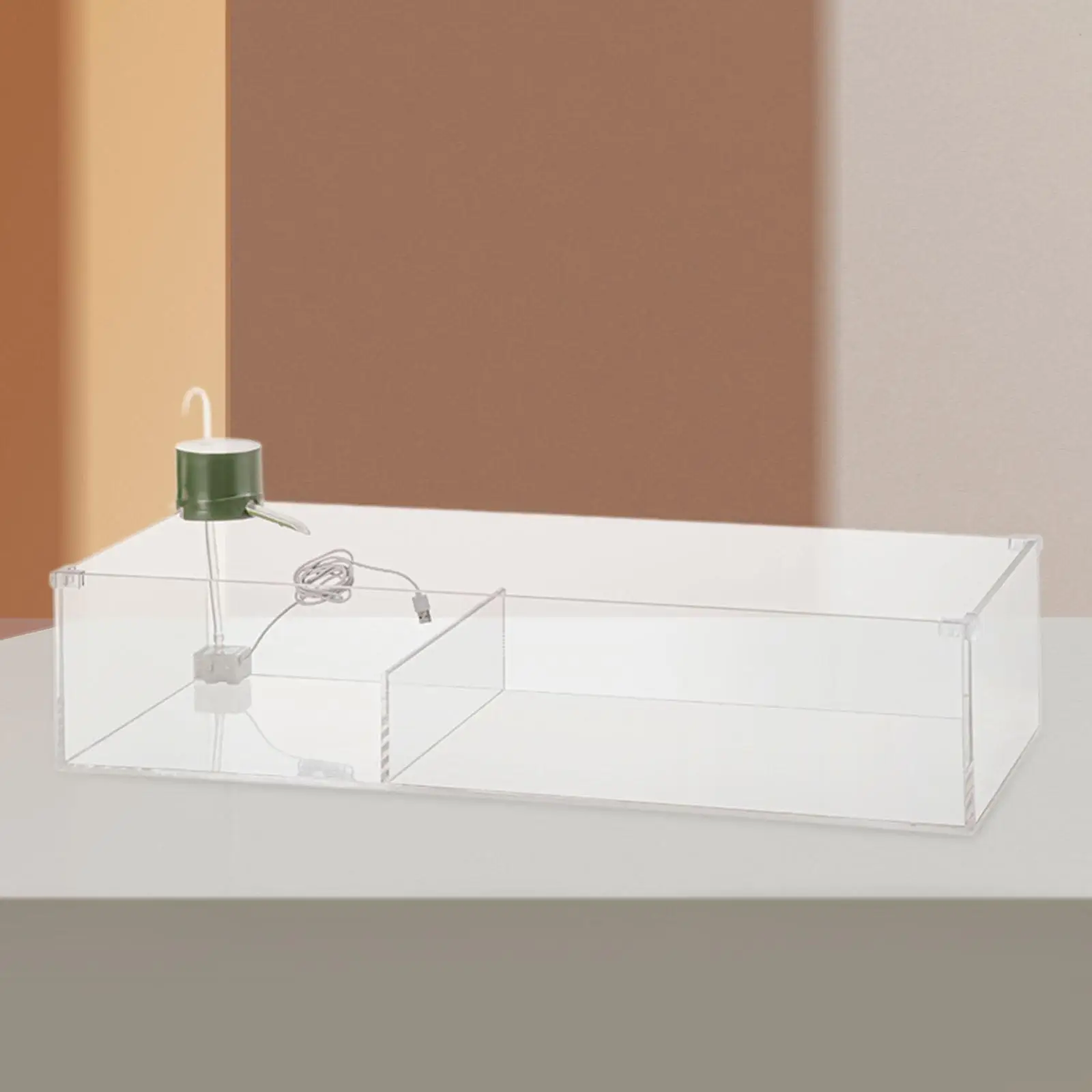 Turtle Tank with Adjustable Water Pump Filter, Full View Visually Tortoise Aquarium Habitat, Easy Changing Water and Clean