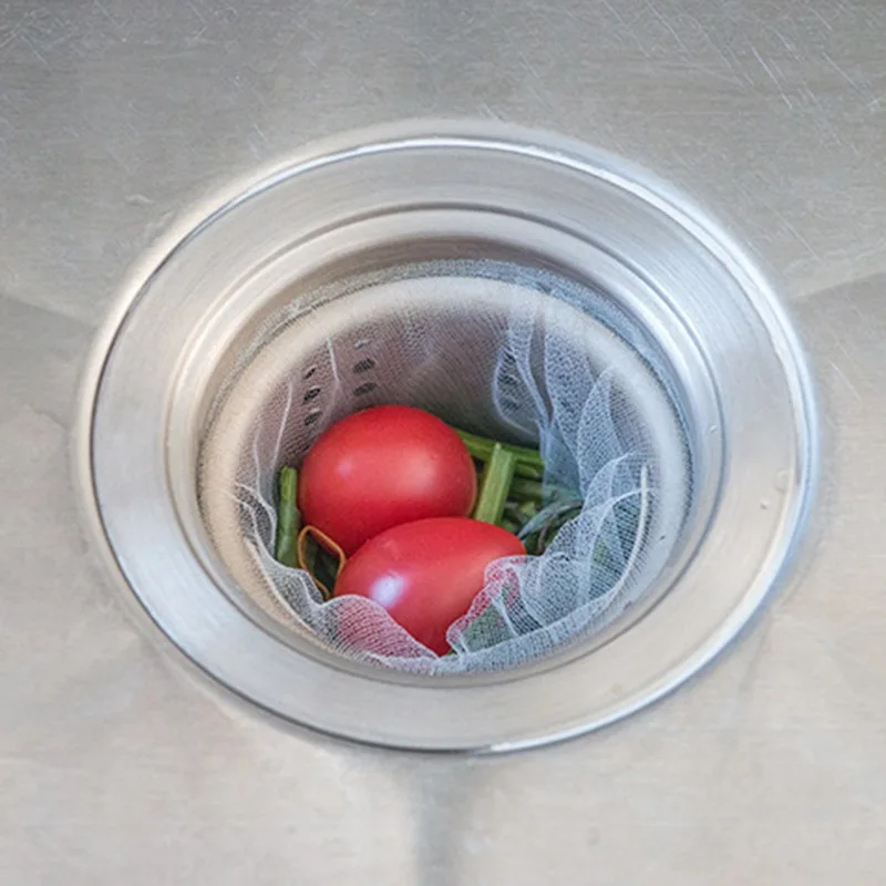 Bolsa de malla para colador de fregadero de cocina, 30/100 piezas, desechable, filtro de red para recoger residuos de alimentos, basura sobrante - imagen 2