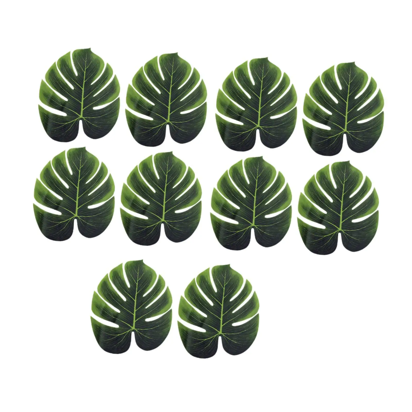10 hojas tropicales, plantas tropicales, decoración verde, hojas artificiales, - imagen 5