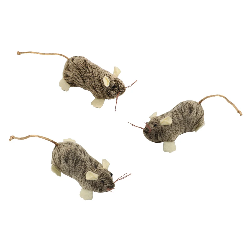 Juguete de peluche de ratón marrón para gato con función de comida con fugas, juego interactivo para mascotas - imagen 5