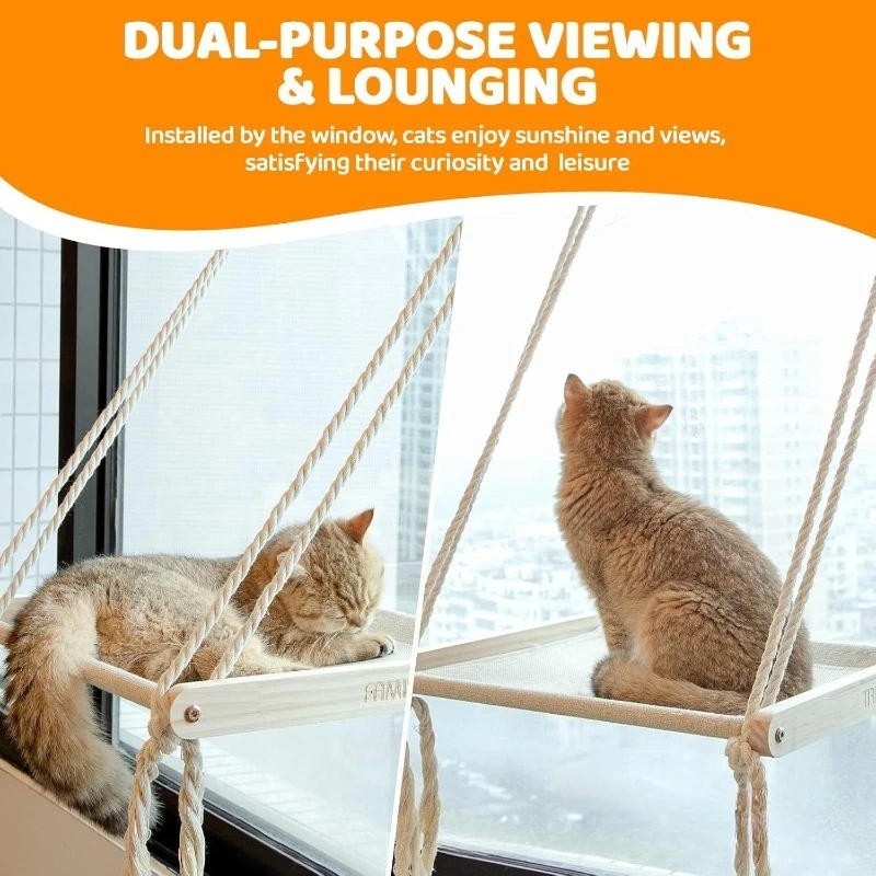 Hamaca de ventana con ventosas para gatos - cama colgante grande - imagen 3