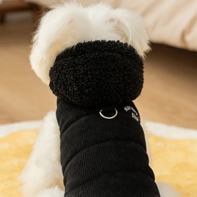 Ropa cálida de invierno para perros, chaqueta deportiva para perros, abrigo con Bordado de letras, chaleco para cachorros, abrigo de moda para gatos, ropa para mascotas Yorkie - imagen 3