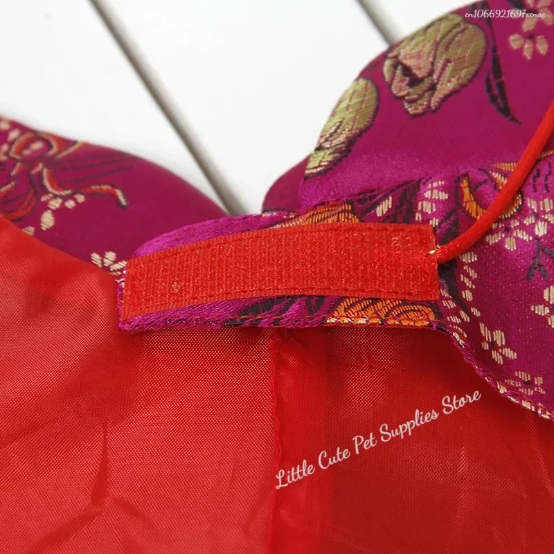 Disfraz de perro y gato, traje de gato de estilo chino, capa para Festival de Primavera, cuello, sobre rojo, Collar de Navidad y Año Nuevo, disfraz con pajarita - imagen 5