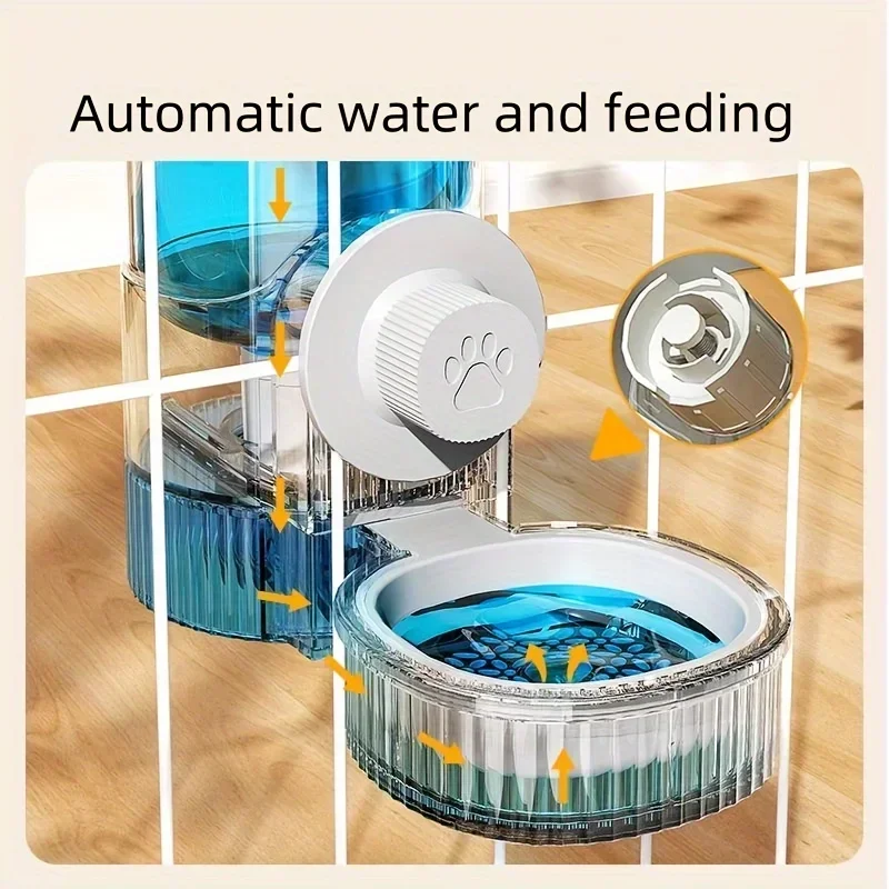 Nuevo diseño, alimentador colgante para mascotas y dispensador de agua, recipiente de comida automático por gravedad, cuenco para jaula para perros y gatos, Material duradero - imagen 3