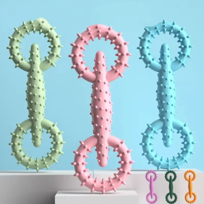 Anillo de tracción para perros, juguete para masticar para cachorros, anillo de tracción indestructible para mascotas, juguete interactivo para masticar cachorros para aliviar el aburrimiento, limpieza de dientes - imagen 4