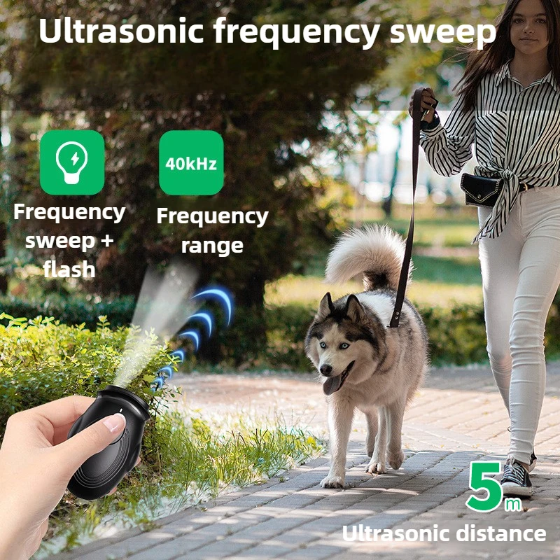 Mini dispositivo repelente ultrasónico para perros, dispositivo repelente recargable para dejar de ladrar, productos portátiles para mascotas al aire libre - imagen 3