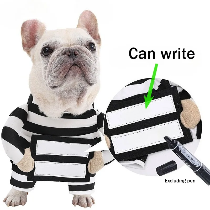 Ropa creativa para perros, ropa para perros de transformación de prisionero, ropa para perros de Halloween, disfraz divertido para mascotas, cachorros, foto de vacaciones - imagen 4