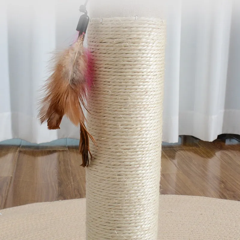 Poste rascador para gatos, marco de escalada para gatos pequeños, poste de Sisal duradero para rascar gatos, tablero rascador con plumas, juguetes para mascotas, árbol para gatitos - imagen 3