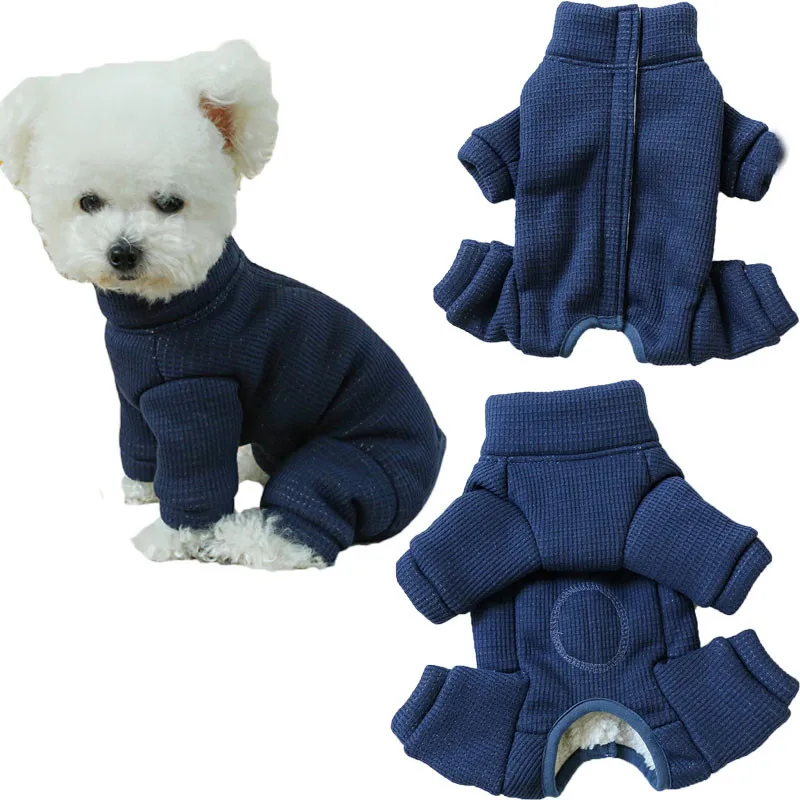 Ropa sólida para perros, mono de invierno para perros, abrigo grueso, ropa para el vientre envuelto, monos para cachorros, chándal para perros pequeños, Dachshund XS