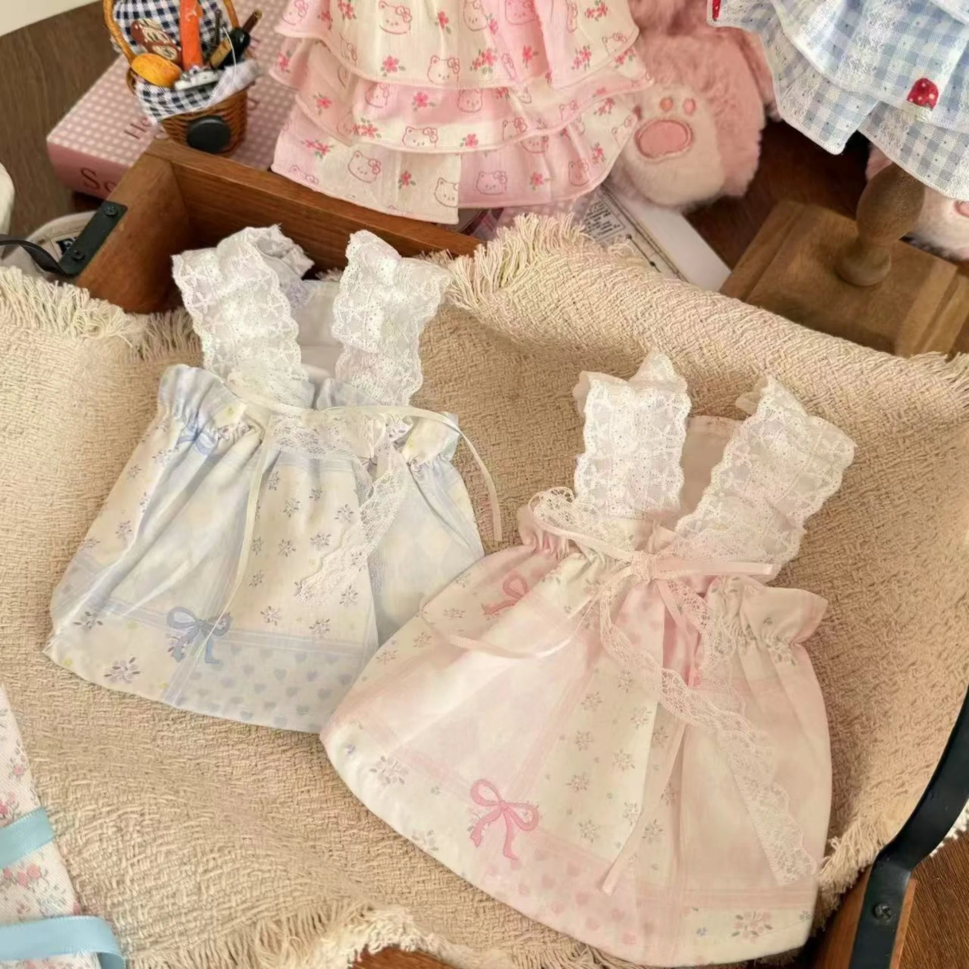 Falda de primavera y otoño para mascotas, perro, princesa, lazo de viento, corazón trasero, peluche para perros pequeños, decoración dulce, ropa para cachorros pequeños