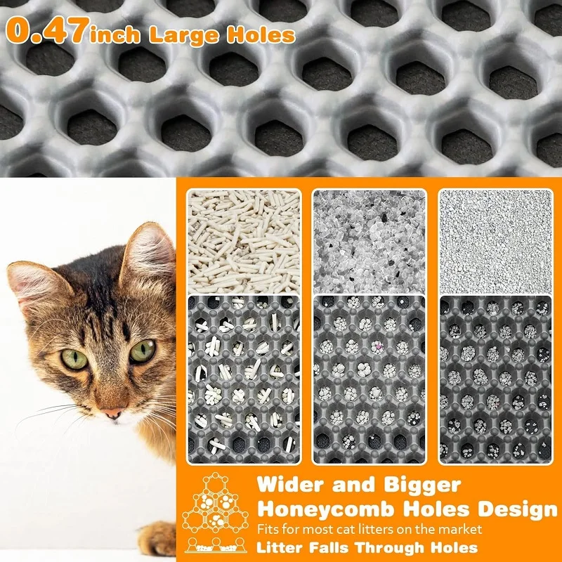 Estera atrapa arena para gatos – Doble capa impermeable antideslizante - imagen 4