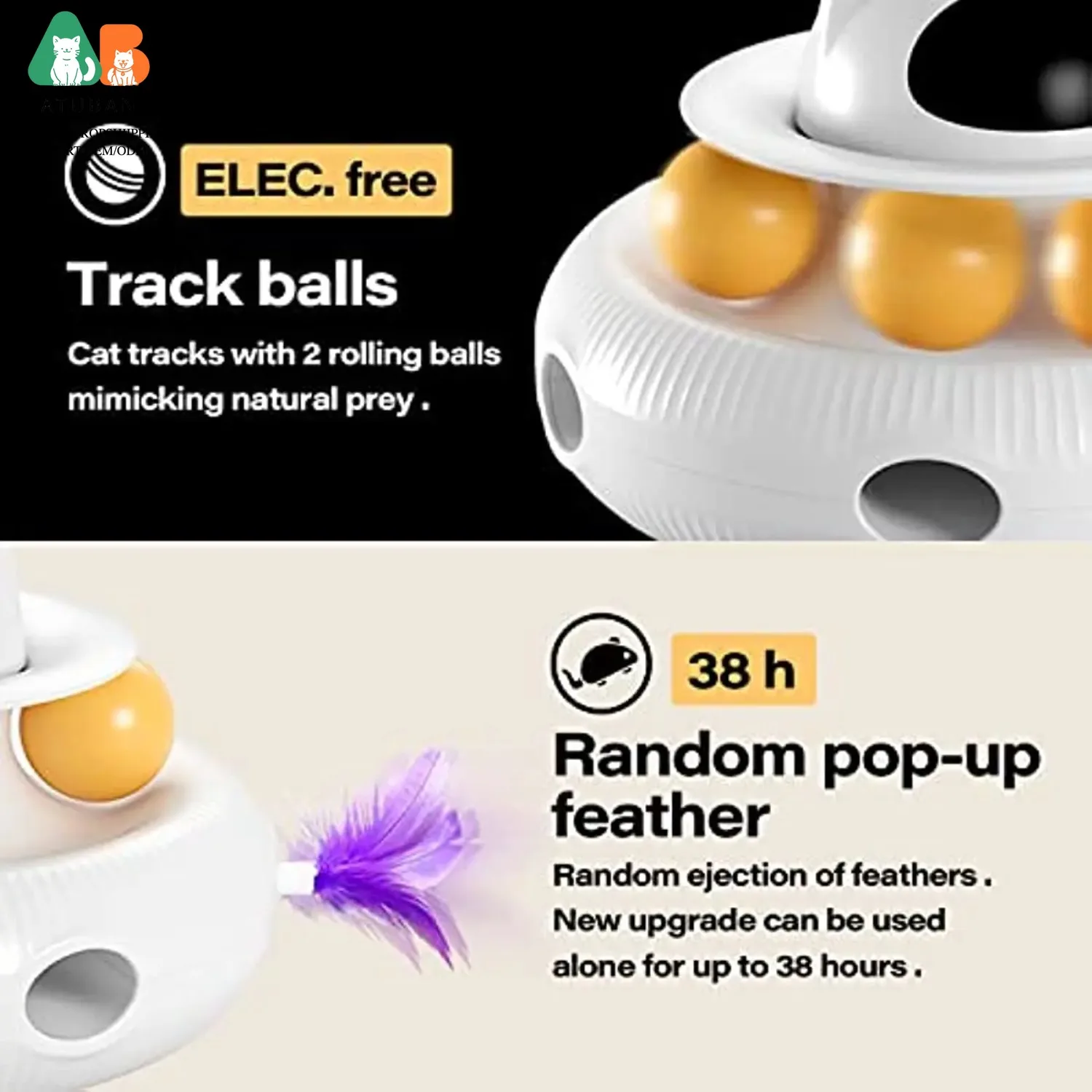 Juguete 4 en 1 para gatos con varita de plumas recargable y pelota USB - imagen 5