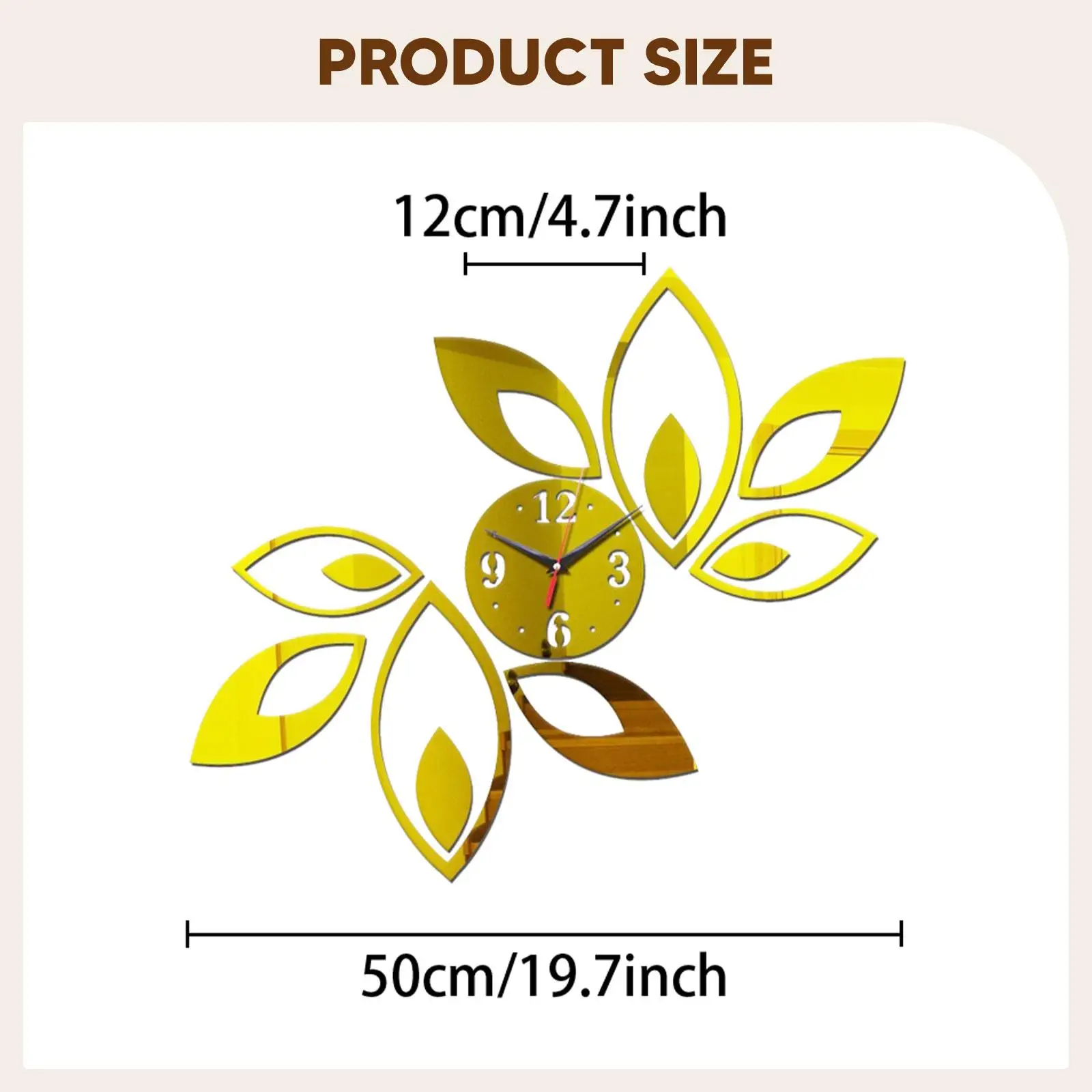 Acrylic Mirror Wall Clock Non Ticking Accurate Mute Modern Art Clock Large for Living Room Indoor Coffee Shop Kitchen Bedroom