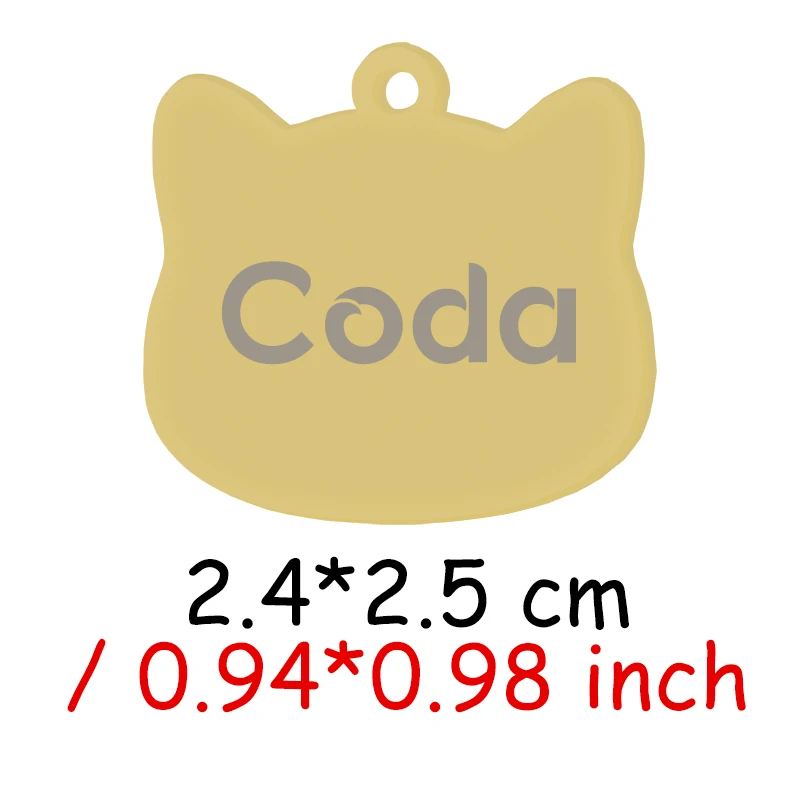 Etiqueta personalizada para mascotas con forma de gato, múltiples opciones de fuentes, colgante de Collar, suministros de Collar personalizados para mascotas, accesorios antipérdida - imagen 2