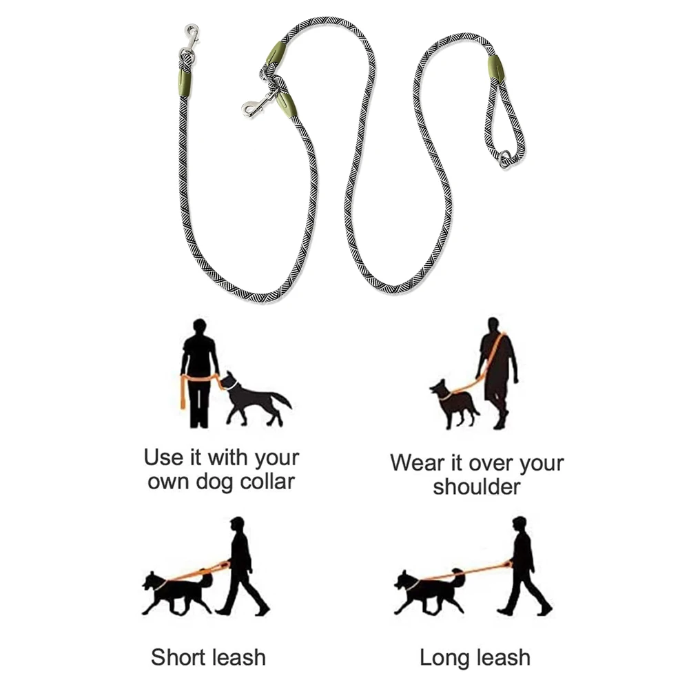 Correas de nailon reflectantes S/M/L, cadena para perros de compañía, cables de cuerda de tracción para correr, cadena de cuerda de manos libres para perros pequeños y grandes que caminan - imagen 5