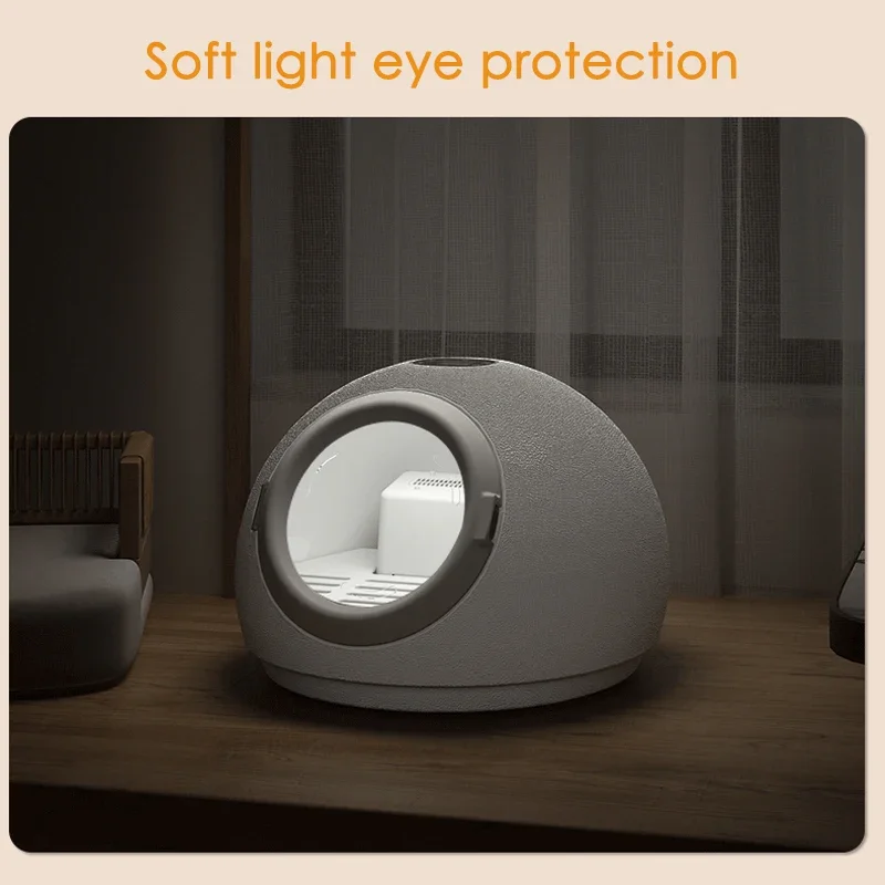 Caja de secado inteligente redonda para mascotas, secado doméstico para gatos y mascotas, ducha totalmente automática para perros, secador de pelo, desinfección multifuncional - imagen 3