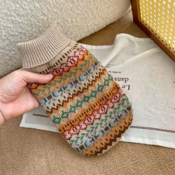 Suéter de Navidad de invierno para perros pequeños, sudadera Vintage de Color café, ropa cálida de fiesta para mascotas para cachorros y gatitos