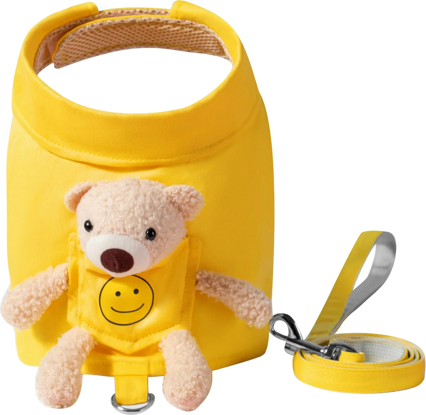 Chaleco bonito para cachorros, conjunto de arnés y correa para perros sólidos, ropa para mascotas con oso de bolsillo para Chihuahua Yorkie, entrenamiento para caminar, cadena para perros y gatos - imagen 4
