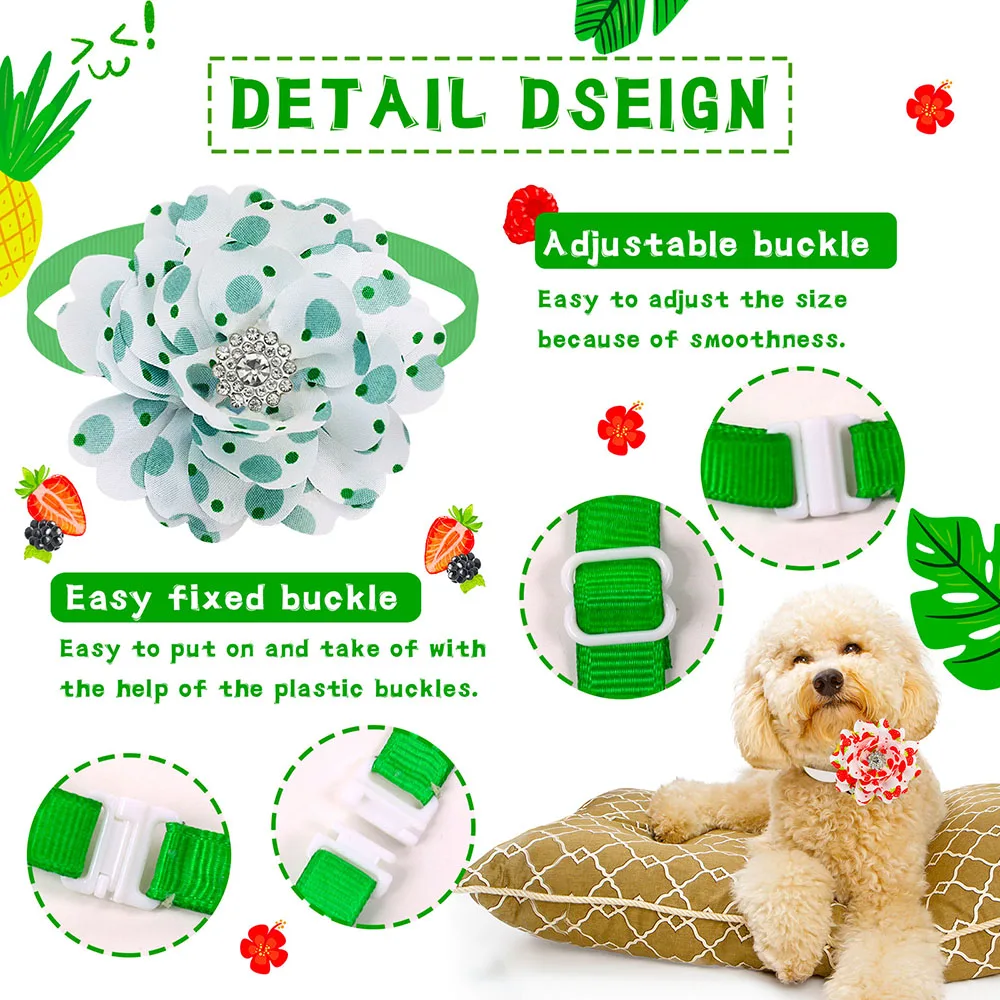 50 Uds. Pajaritas para perros con flores grandes, pajaritas a la moda, Collar a la moda para perros, productos de aseo para mascotas, accesorios para perros pequeños - imagen 2