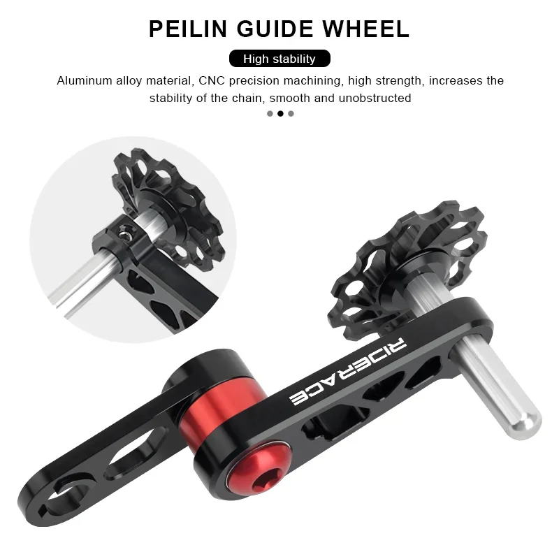 Tensor de cadena para bicicleta – Desviador trasero aluminio y guía - imagen 4