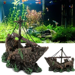 Barco hundido decorativo para acuario – Figura de resina
