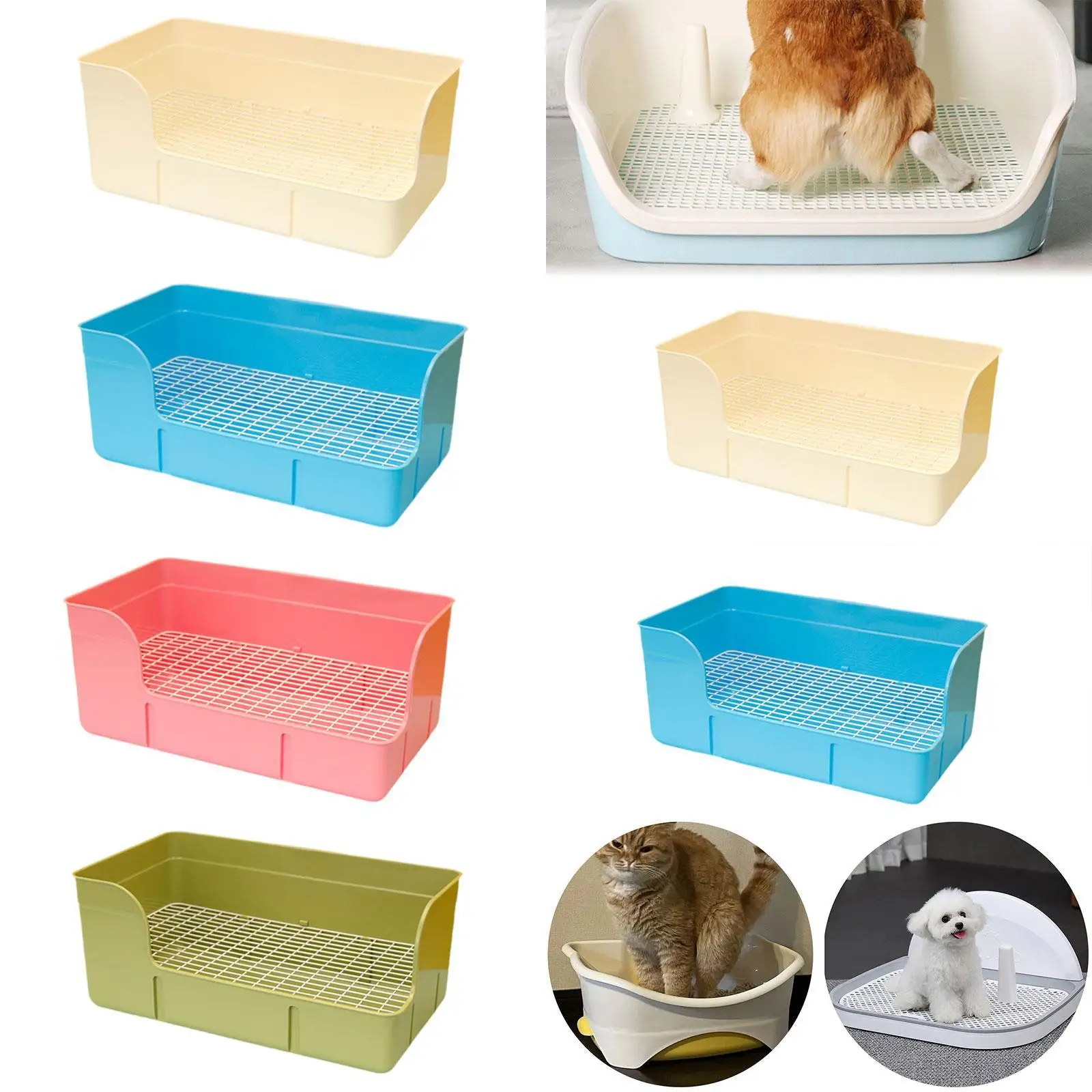 Rabbit Litter Pan Potty Pee Pan Tray Corner Toilet Box Pet Toilet for Cat Small Animals Rabbit Rats Cage Accessories