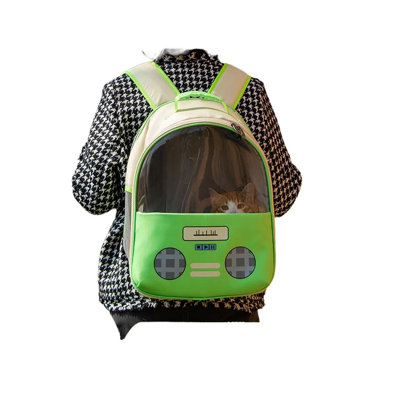 Nueva mochila portátil para mascotas con Radio, bolsa transparente para salir de gatos, mochila cómoda y transpirable para gatos, productos para mascotas - imagen 5