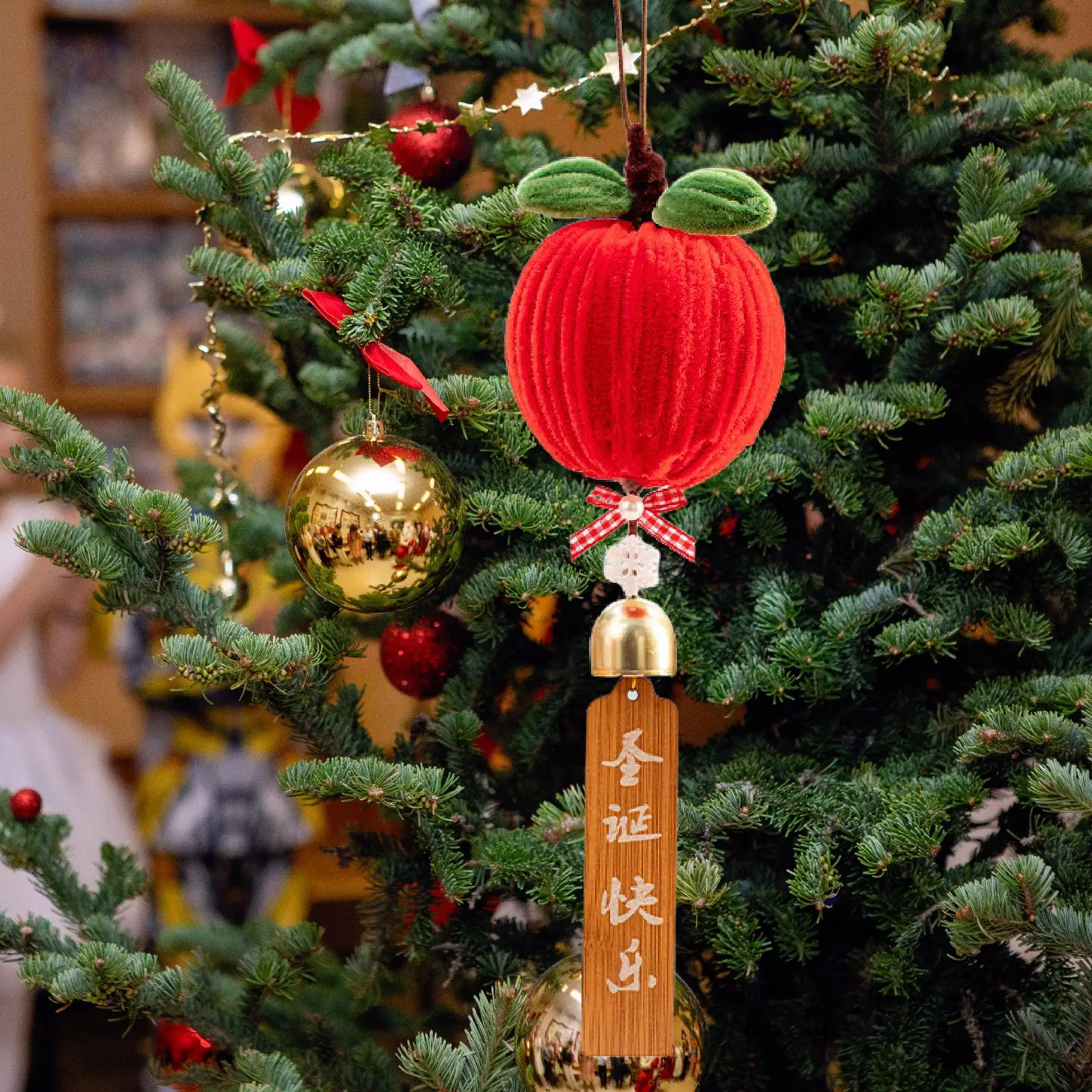 DIY Christmas Ornaments Kit Apple Crafts Supplies Photo Prop Xmas Hanging Decor for Wall Family Friend Car Kids Adults Office